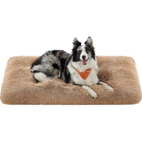 Panier pour Chien, Canapé, Lit pour Animaux, 122 x 74 cm, Rembourrage Moelleux, Lavable, Coussin pour Chien, Marron Camel PGW204K01 (1/5)