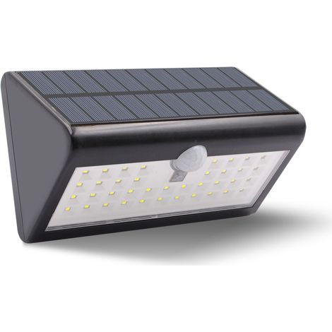 LaBlanc - 1 lámpara solar para jardín de 4400 mAh, para exteriores, con sensor de movimiento infrarrojo, resistente al agua IP65, 3 modos inteligentes, para puerta de jardín, pared, luz blanca.