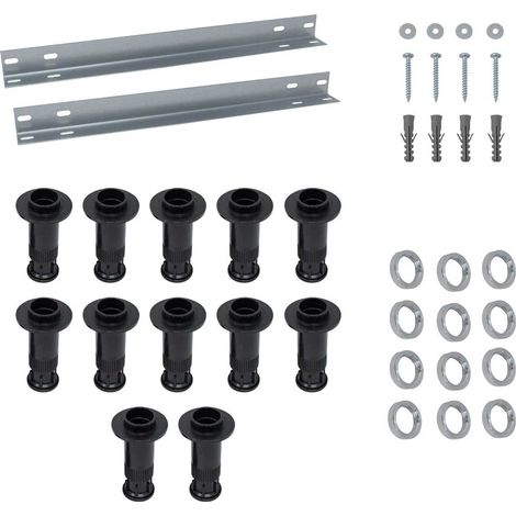 Breuer Wannenfüsse Set 1, 12 Stützfüße und 2 Montageschienen bis 1000mm (1/2)