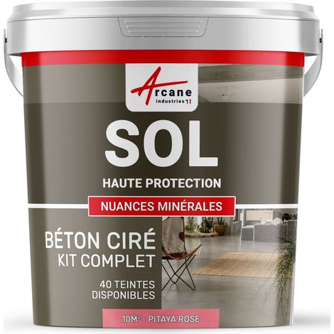 Béton ciré sol en kit, primaire et vernis de finition inclus - 10 m² (en 2 couches) Pitaya Rose - ARCANE INDUSTRIES