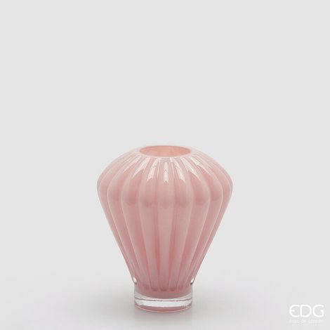 EDG Enzo De Gasperi Vaso Diamante H 20 Cm D 17 Cm Vetro Pink