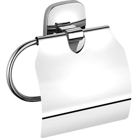 Porte-papier toilette RUMBA avec couvercle, chromé (1/2)