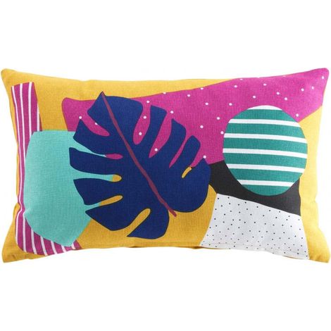 Coussin déhoussable en coton imprimé pop - Multicolore - 30 x 50 cm - Livraison gratuite (1/4)