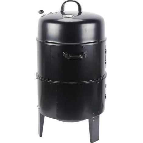 Gril BBQ, fonctionnalité 3-en-1, design portable, noir (1/2)