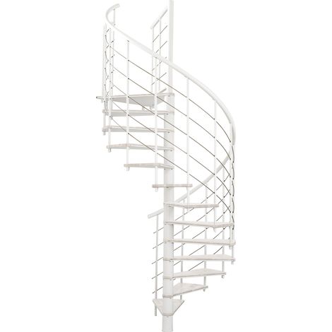 Minka Spindeltreppe Fusion 37 - 295cm Geschosshöhe Weiß Weiß 160cm Durchmesser