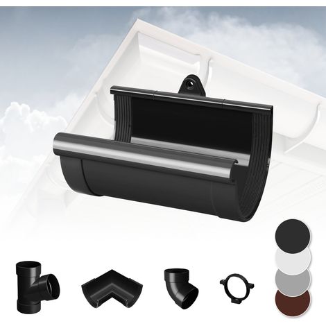 Système de gouttière - PVC plastique de 130 mm, sélection de composants - RainWay 130: anthracite, Coquille de raccordement à la gouttière
