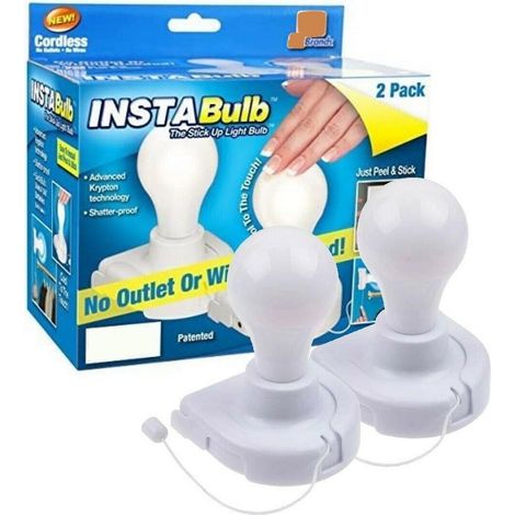 TRADE SHOP - 2 Lampadine Insta Bulb Lampadina A Batteria Con Filo Di Accensione E Spegnimento - (1/4)