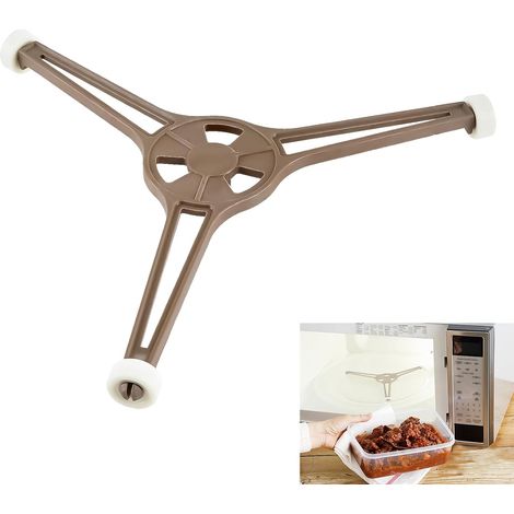 Soporte triangular para microondas, soporte universal para bandeja con anillo giratorio, anillo giratorio de repuesto para hornos microondas, compatible con bandejas de repuesto de vidrio de 24,5 cm. (1/5)