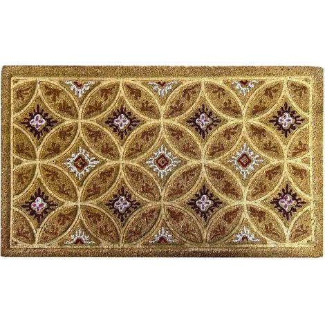 Zerbino classico rettangolare in cocco fantasia cerchi cm 45 x cm 75 (1/5)