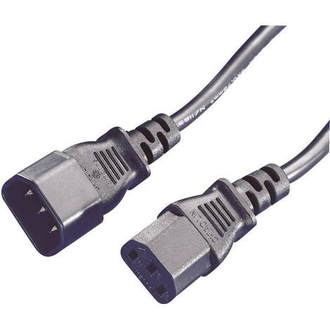 Rallonge Manhattan alimentation [1x Secteur mâle C14 - 1x Secteur femelle C13] 1.80 m noir R45244 (1/2)