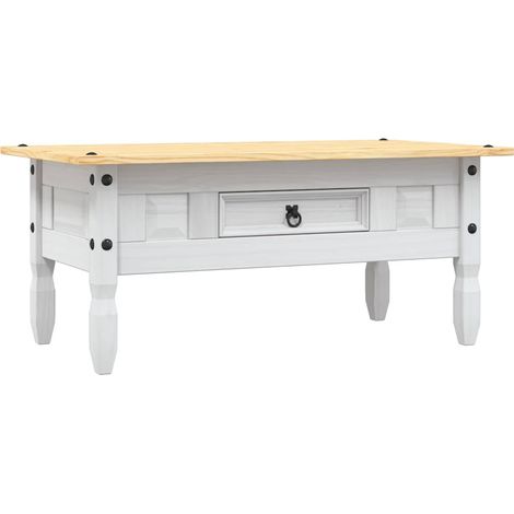 Maison Exclusive - Couchtisch Mexiko-Stil Kiefernholz Weiß 100x55