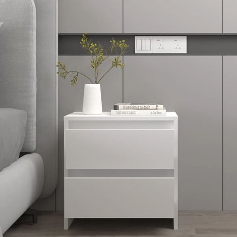 vidaXL Comodino Bianco 45x34,5x44,5 cm in Legno Ingegnerizzato (1/5)