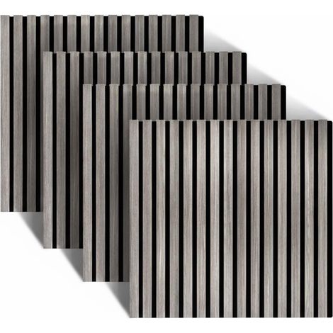 Akustikwandpaneele, 60 x 60 cm, 4er-Set, Holzfurnier