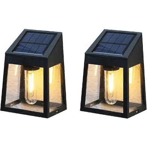 Lot de 2 lampes solaires d'extérieur pour jardin, balcon, terrasse, éclairage d'ambiance décoratif (1/5)