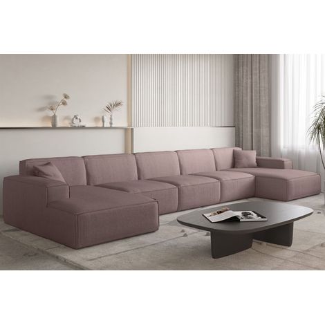 Wohnlandschaft Sofa U-Form CELES PREMIUM XL in Stoff Scala Lavendel (1/3)
