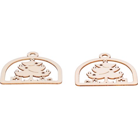Lot de 2 ornements suspendus en buis creux, petits objets décoratifs artisanaux pour la décoration des fêtes