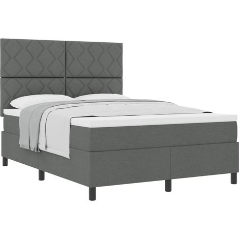 Maison Exclusive - Letto a molle con testiera Grigio scuro 160 x 200 cm Tessuto (1/5)