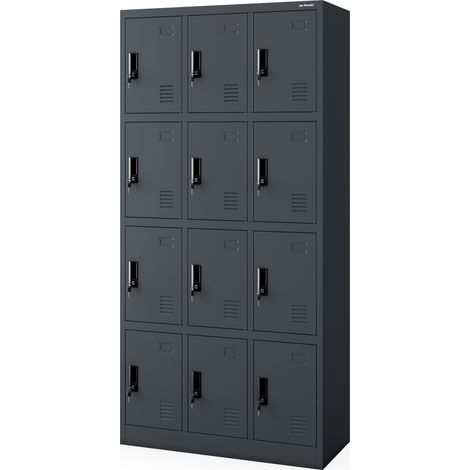 Armoire vestiaire métallique MARCIN, 900 x 1850 x 400 mm, anthracite