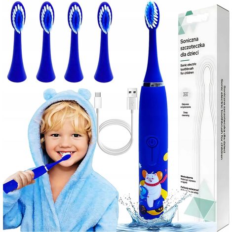 Cepillo de dientes infantil, sónico + 4 cabezales suaves