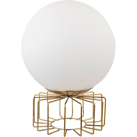 Lampada da tavolo lampada da tavolo tonda vetro opale interruttore ottone metallo 15 cm soggiorno camera da letto
