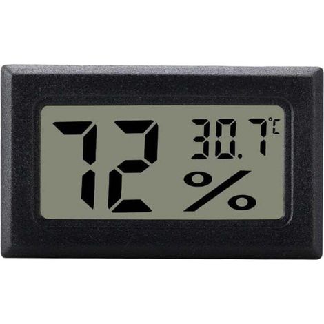 Noir hygromètre numérique pour contrôle de climatisation intérieure, mini, LCD (1/4)