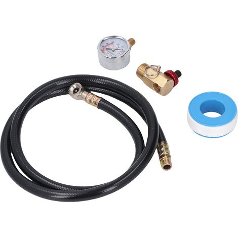 Kit de réparation de réservoir d'air comprimé 0-200 PSI, manomètre, collecteur en laiton, kit de tuyau de réservoir d'air comprimé (1/5)