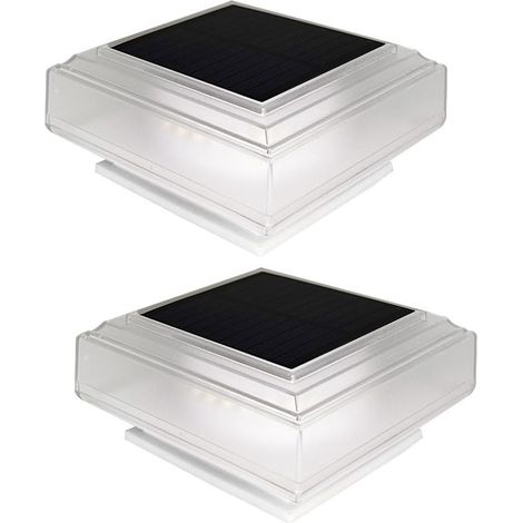 Set di 2 colonne solari trasparenti satinate a luce calda per uso esterno, impermeabili, lampade da giardino, cortili, giardini, parchi, ville, cancelli, colonne su entrambi i lati, illuminazione per