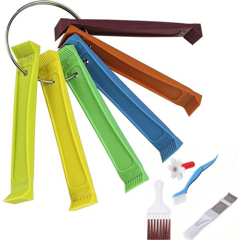 Ensemble de 6 peignes à ailettes colorés pour radiateur, peigne à ailettes, lisseur, anneau de poignée, 12 espacements d'ailettes différents