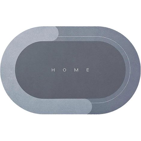 Tapis de bain ovale bleu 50×80 cm, ultra‑absorbant antidérapant, séchage rapide, confortable pour salle de bain (1/4)