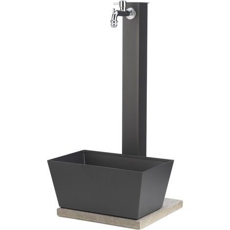 Fontana da Giardino con Rubinetto Vaschetta e Base Antracite Made in Italy 42/QVR (1/8)