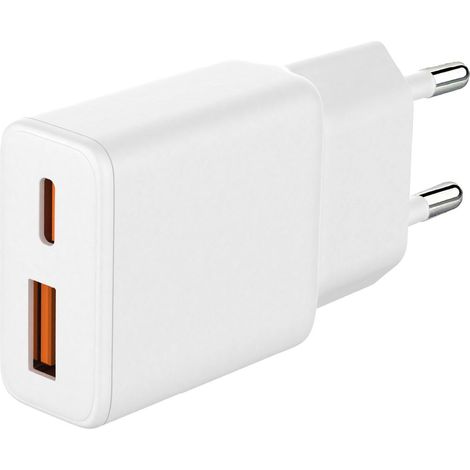 Cargador ultrafino USB C + A