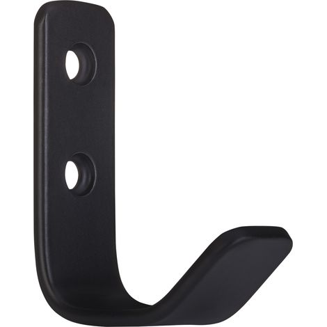 SO-TECH - Patère murale Alba - L45×P20 mm - Inox - Noir - Pour vestiaire, entrée, chambre - Pour manteaux, écharpes, sacs, porte-serviettes (1/3)