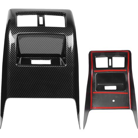 Nissan Teana garniture cadre ventilation arrière texture carbone, moulure climatisation, finition intérieure conducteur gauche, accessoire auto élégant (1/5)