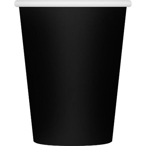 BICCHIERI DI CARTA NERI DA 250 ml, 6 pezzi.