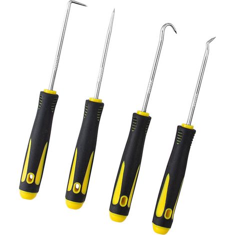 Tournevis pour joints d'huile, crochet de traction, ensemble d'outils de retrait de joints toriques (4 pièces, jaune). (1/5)