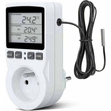 Thermostat Socket, Digital Timer Socket, Digital Programmable Socket with Probe, Programmable Digital Timer, Heating Thermostat Socket for Greenhouse, Aquarium (1/4)