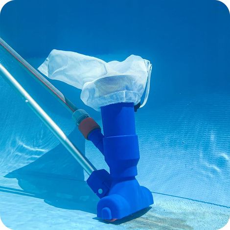 Aspirateur de piscine avec tige télescopique, sans électricité, nettoyeur avec sac filtrant pour piscine, étang, jacuzzi et sol (1/2)