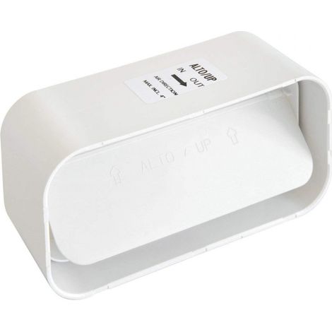 First 150x70mm giunto in abs bianco con valvola a farfalla antiritorno per tubi rettangolari aerazione cappa (1/6)