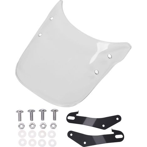 Ortviai Pare-brise moto transparent en polycarbonate pour phares ronds 5" et 7", compatible Suzuki VX800, SV650, GSF1200 (1/5)