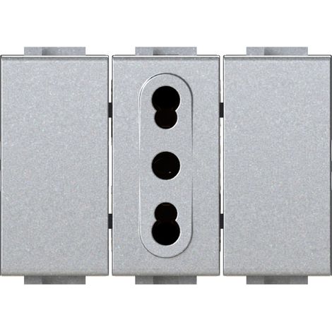 Modulo presa bipasso e 2 copri foro, serie P, tech, 16A, compatibile con serie BTicino Living Light - 4Box Bitappo 4B.NT.BT (1/5)