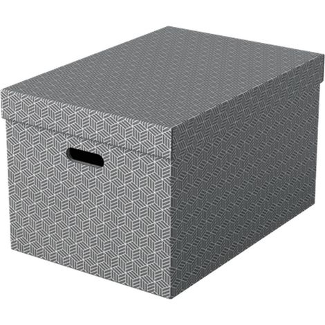 Esselte Dekorative Aufbewahrungsboxen graues geometrisches Muster