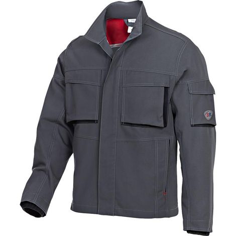 BP Komfort-Arbeitsjacke mit Stretcheinsätzen, dunkelgrau/schwarz, Gr. 52/54, Länge n (1/3)