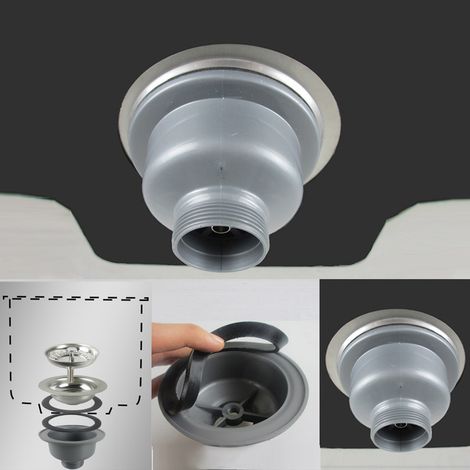 Bonde, évier de cuisine inox égouttoir lavabo accessoires évier cuvette type 114mm monobloc (1/2)
