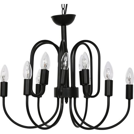Lampara Techo Metal 54X54X46 12 Brazos Negro (1/5)