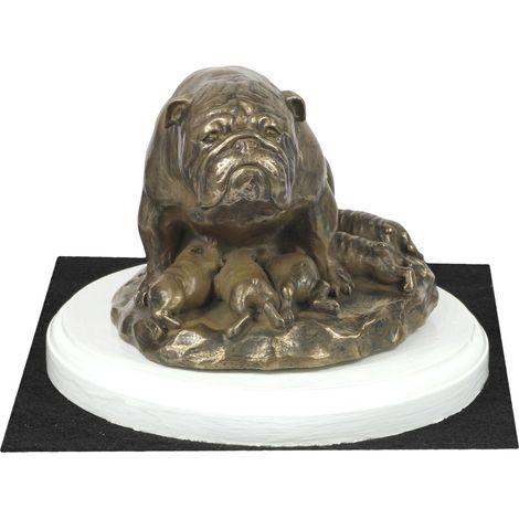 Bulldog II - Statuette de chien, figurine sur socle blanc, trophée pour exposition canine par Art-Dog (1/5)