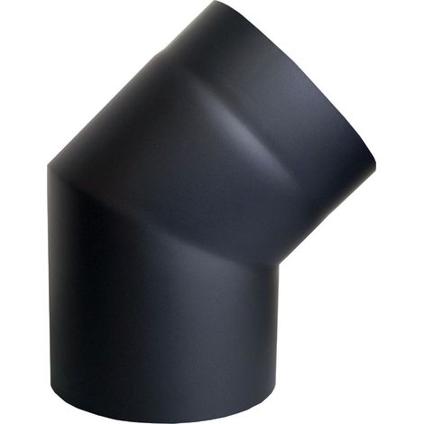 Rauchrohr 150 mm, schwarz 45Grad, doppelwandig