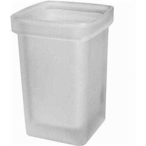 Trade Shop - BICCHIERE RICAMBINO SCOPINO WC VETRO CUBICO SATINATO BAGNO ACCESSORIEN 87266 - (1/3)