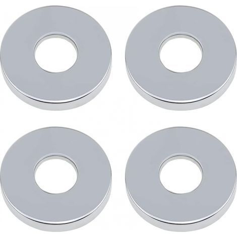 Ensemble de 4 rosaces chromées pour accessoires de che, rosace à charnière, acier inoxydable Ø 26 mm (3/4"), rosace plate à faible hauteur d'installation pour installations sanitaires, idéale pour (1/5)
