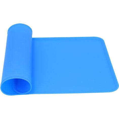 Tapis de table en silicone imperméable, anti-fuite et antidérapant pour gamelle d'animaux (bleu) (1/5)