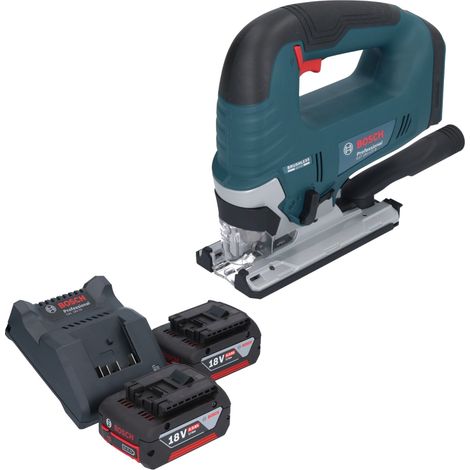 Bosch GST 18V-125 B Professional Akku Stichsäge 18 V 125 mm Brushless + 2x Akku 4,0 Ah + Ladegerät (1/5)